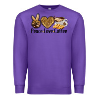 Purple peace love coffee Premium Sweatshirt - BarkalooDesign
