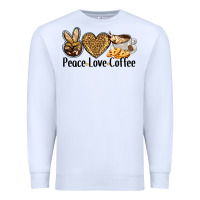 White peace love coffee Premium Sweatshirt - BarkalooDesign
