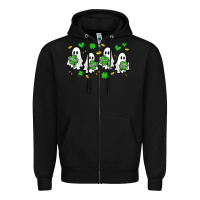 Black clover ghostie st.patrick's day Zipper Hoodie - Artiststas