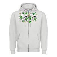 Dove Grey clover ghostie st.patrick's day Zipper Hoodie - Artiststas