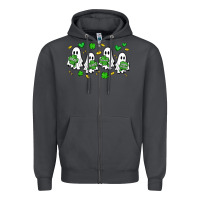 Smoke clover ghostie st.patrick's day Zipper Hoodie - Artiststas