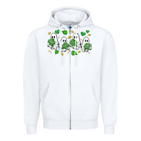 White clover ghostie st.patrick's day Zipper Hoodie - Artiststas