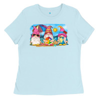 Baby Blue summer gnomes Ladies Tee - NancyCooperArtShop