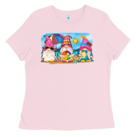 Bubblegum Pink summer gnomes Ladies Tee - NancyCooperArtShop