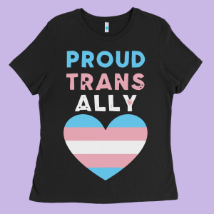 Proud Trans Ally Transgender Ladies Tee Designed By Trangstudio
