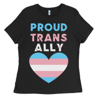 Black proud trans ally transgender Ladies Tee - trangStudio