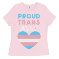 Bubblegum Pink proud trans ally transgender Ladies Tee - trangStudio