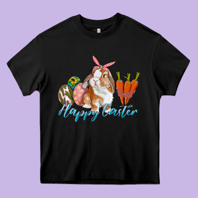 Happy Easter Bunny Carrots And Eggs Heavy Core Tee Designed By Ranaportraitstore