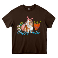 Chocolate Brown happy easter bunny carrots and eggs Heavy Core Tee - RanaPortraitStore