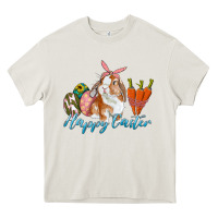 Cream happy easter bunny carrots and eggs Heavy Core Tee - RanaPortraitStore