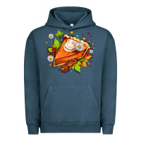Pigment Midnight Navy pumpkin pie with daisies and cinnamon Urban Hoodie - AdoDesignShop