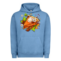 Pigment Pebble Blue pumpkin pie with daisies and cinnamon Urban Hoodie - AdoDesignShop