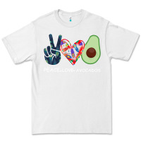 White PEACE LOVE AVOCADOS Premium Tee - Bettercallsaul