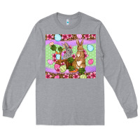 Heather Grey Easter eggs bunnys basket Long Sleeve Tee - OliviaCreatesArt
