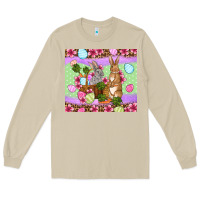 Mushroom Easter eggs bunnys basket Long Sleeve Tee - OliviaCreatesArt