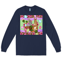 Navy Easter eggs bunnys basket Long Sleeve Tee - OliviaCreatesArt