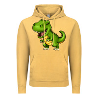 Vintage Mustard Cartoon T-Rex Vintage Hoodie - HowdyJamesFarm