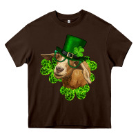 Chocolate Brown st. patrick's day goat clovers and leprechaun hat Heavy Core Tee - RanaPortraitStore