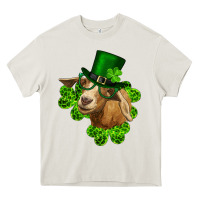 Cream st. patrick's day goat clovers and leprechaun hat Heavy Core Tee - RanaPortraitStore