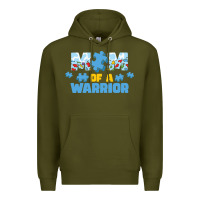 Army Green LIL Autism Mom Premium Hoodie - CowhideDigitalArt