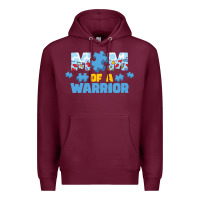 Burgundy LIL Autism Mom Premium Hoodie - CowhideDigitalArt