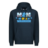Navy LIL Autism Mom Premium Hoodie - CowhideDigitalArt