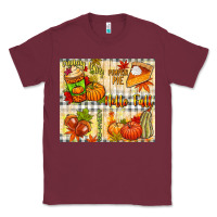 Burgundy Hello Fall pumpkins Classic Tee - NancyCooperArtShop