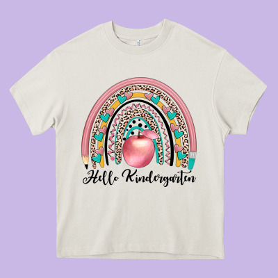Hello Kindergarten Heavy Core Tee Designed By Jahusdesignshop