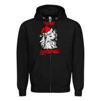 Black Merry Christmas Cat Zipper Hoodie - SublimationCraftShop