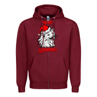 Burgundy Merry Christmas Cat Zipper Hoodie - SublimationCraftShop