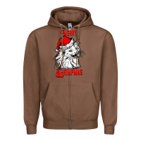 Chestnut Merry Christmas Cat Zipper Hoodie - SublimationCraftShop