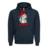 Navy Merry Christmas Cat Zipper Hoodie - SublimationCraftShop