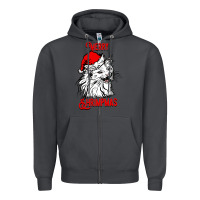 Smoke Merry Christmas Cat Zipper Hoodie - SublimationCraftShop