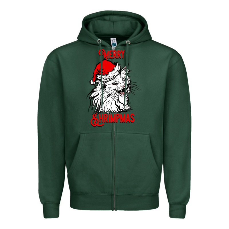 Merry Christmas Cat Zipper Hoodie by SublimationCraftShop | Teevron