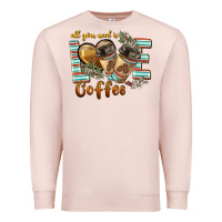 Pale Pink all you need is love coffee Premium Sweatshirt - BarkalooDesign