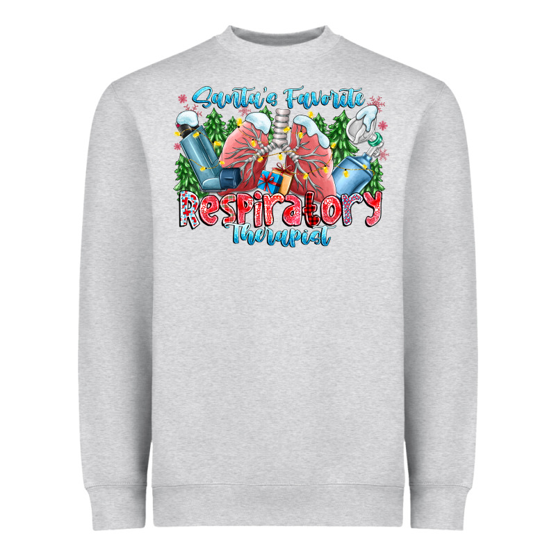 Santa's Favorite Respiratory Therapist Heavyweight Sweatshirt by CowhideDigitalArt | Teevron
