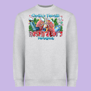 Santa's Favorite Respiratory Therapist Heavyweight Sweatshirt Designed By Cowhidedigitalart