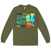 Army Green sweet summer time pineapple Long Sleeve Tee - CowCowDesign