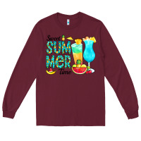 Burgundy sweet summer time pineapple Long Sleeve Tee - CowCowDesign