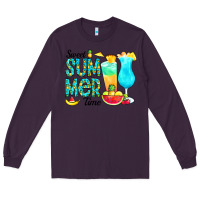 Plum sweet summer time pineapple Long Sleeve Tee - CowCowDesign
