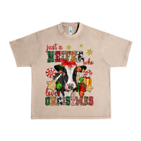 French Oak just a heifer who loves christmas cow Urban Heavy Tee - CowGirlArtShop