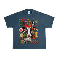 Midnight Navy just a heifer who loves christmas cow Urban Heavy Tee - CowGirlArtShop
