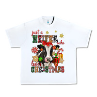 White just a heifer who loves christmas cow Urban Heavy Tee - CowGirlArtShop