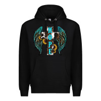 Black Western Wings Cross Hope Premium Hoodie - RanaPortraitStore