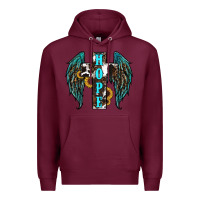 Burgundy Western Wings Cross Hope Premium Hoodie - RanaPortraitStore