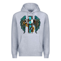 Heather Grey Western Wings Cross Hope Premium Hoodie - RanaPortraitStore