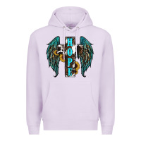 Lilac Western Wings Cross Hope Premium Hoodie - RanaPortraitStore