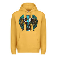 Mustard Western Wings Cross Hope Premium Hoodie - RanaPortraitStore
