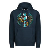 Navy Western Wings Cross Hope Premium Hoodie - RanaPortraitStore