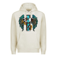 Oatmeal Heather Western Wings Cross Hope Premium Hoodie - RanaPortraitStore